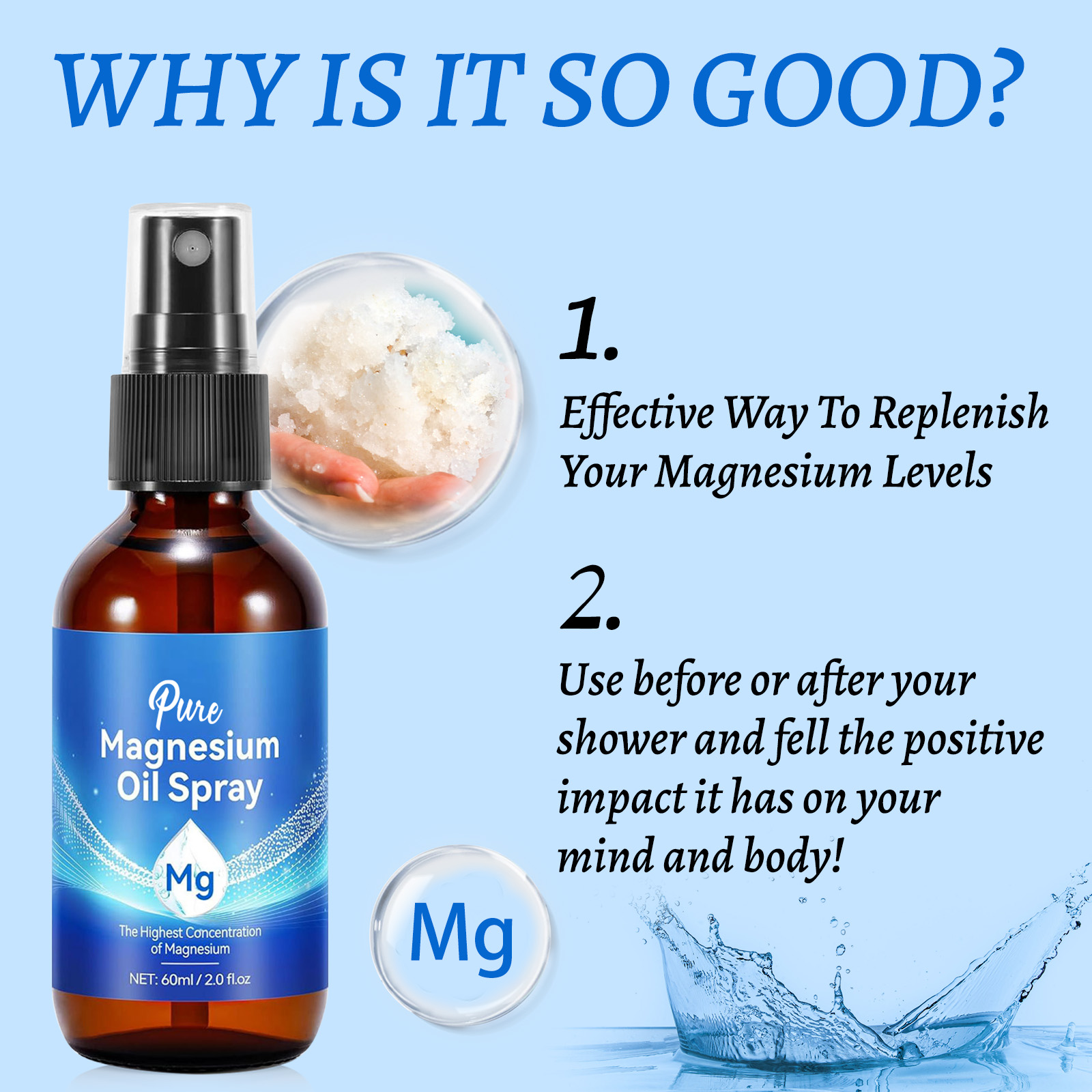 Natural Magnesium Oil 60ml - 1 - Bath Salts Magnesium recension och pris
